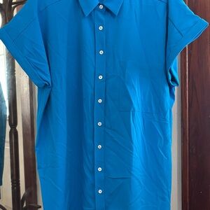 Entro Vibrant Blue Casual Button Down dress/shirt